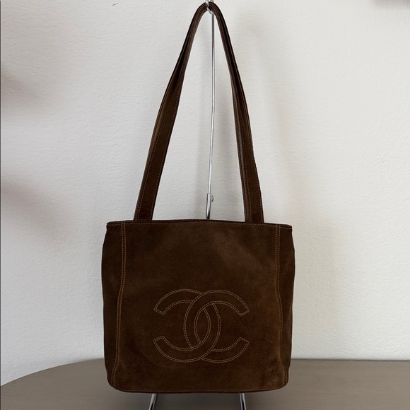 CHANEL Handbags - Chanel Brown Suede Tote Bag